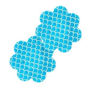 Blue Mermaid Scale Flower Pasties | Teal Holographic Nipple Covers Festival Rave